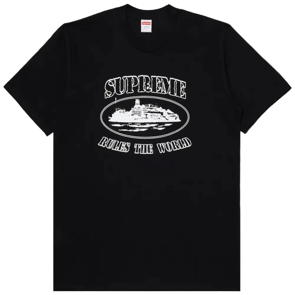 Supreme x Corteiz Rules The World Tee Black