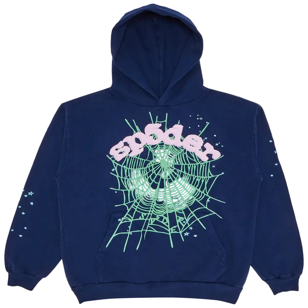 SP5DER OG Web Hoodie Navy Blue
