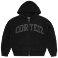 Corteiz 3M College Knit Zip Hoodie Black