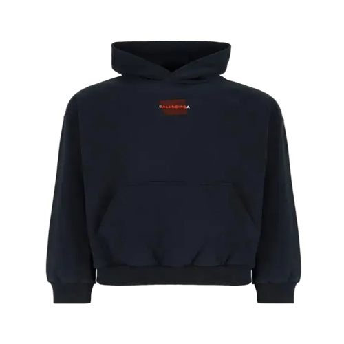 Balenciaga Tapped Logo Hoodie Black