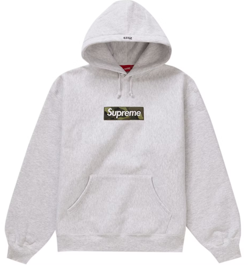 Supreme Box Logo Camo Hoodie Grey FW23